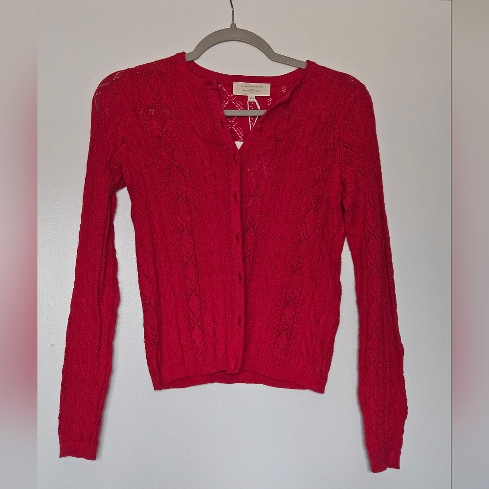 Sezane Ruben Cardigan - Cherry Red  XXS - Picture 2 of 7